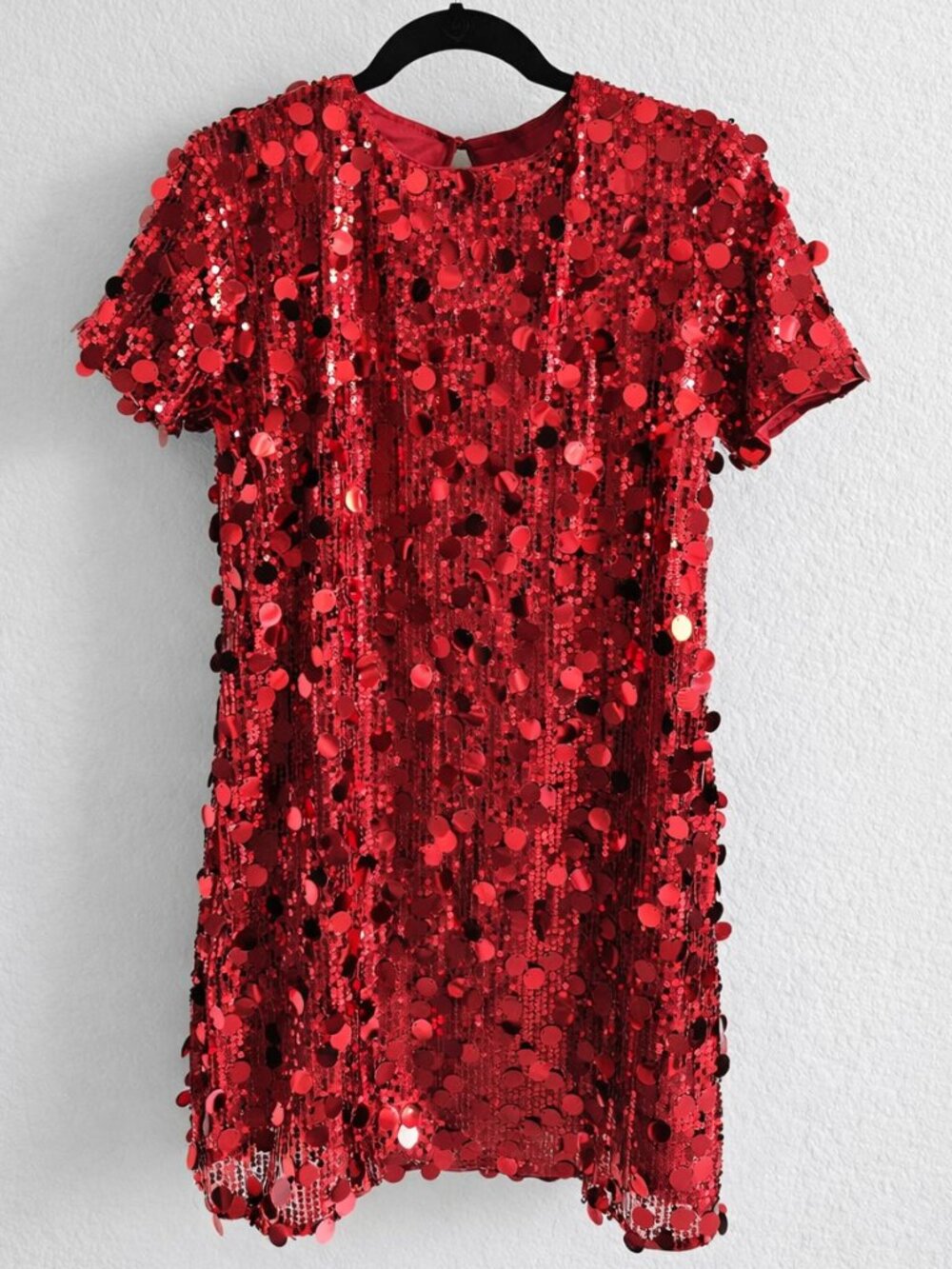 Ellevyn Red Sequin Party Dress - Size S
